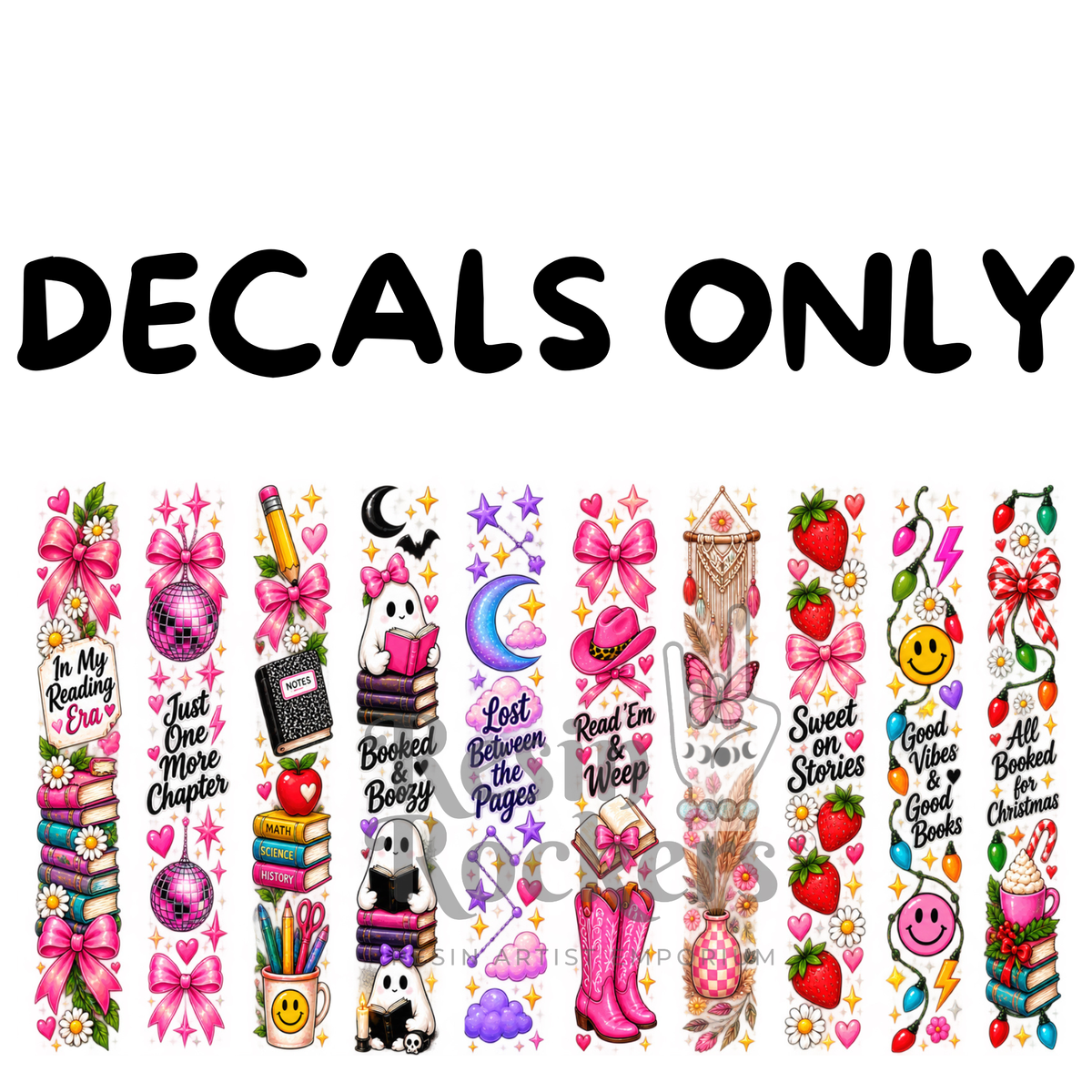 Bookmark UVDTF Permanent Decal Sheet for Acrylic Blanks