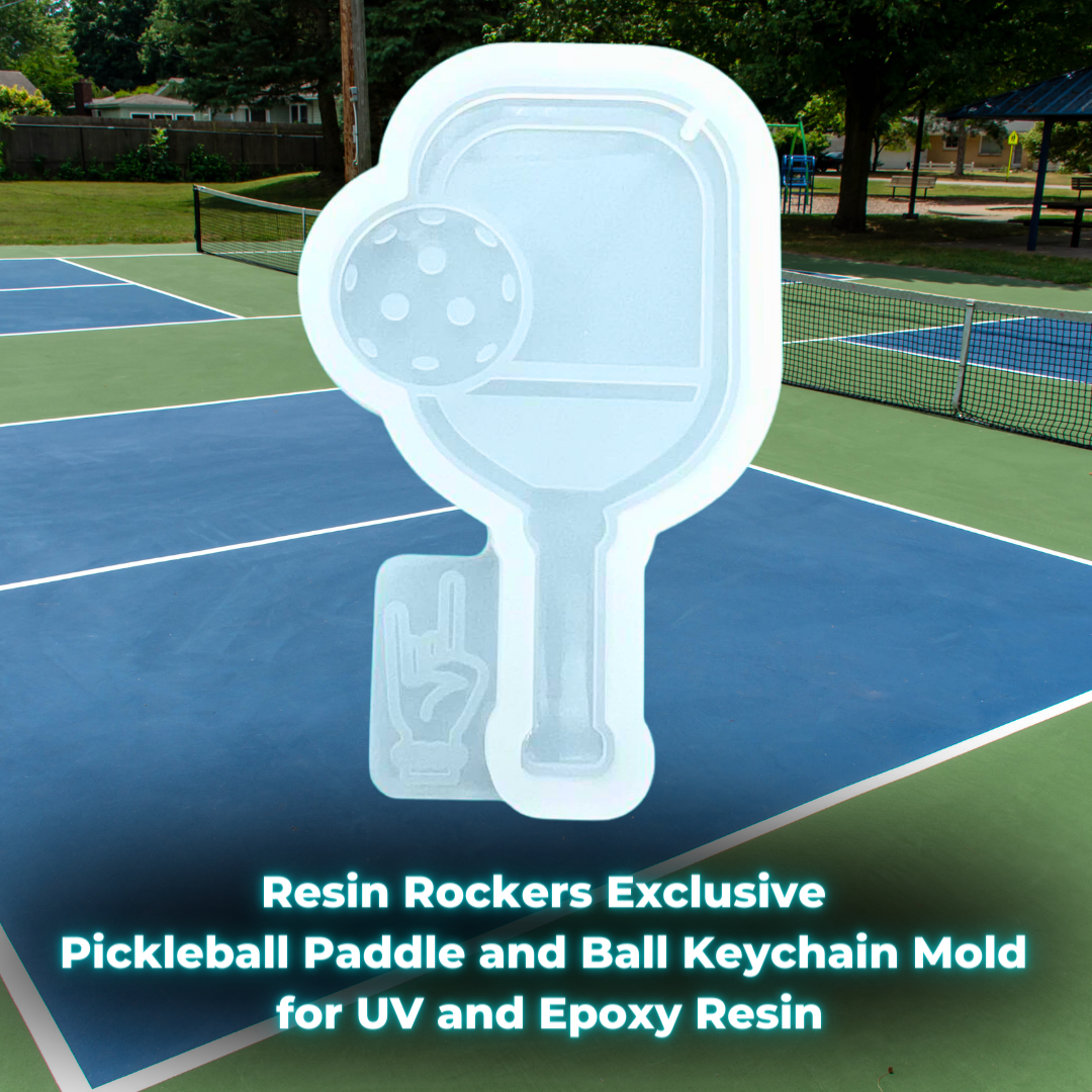 Resin Rockers Exclusive Pickleball Paddle and Ball Keychain Mold for UV and Epoxy Resin