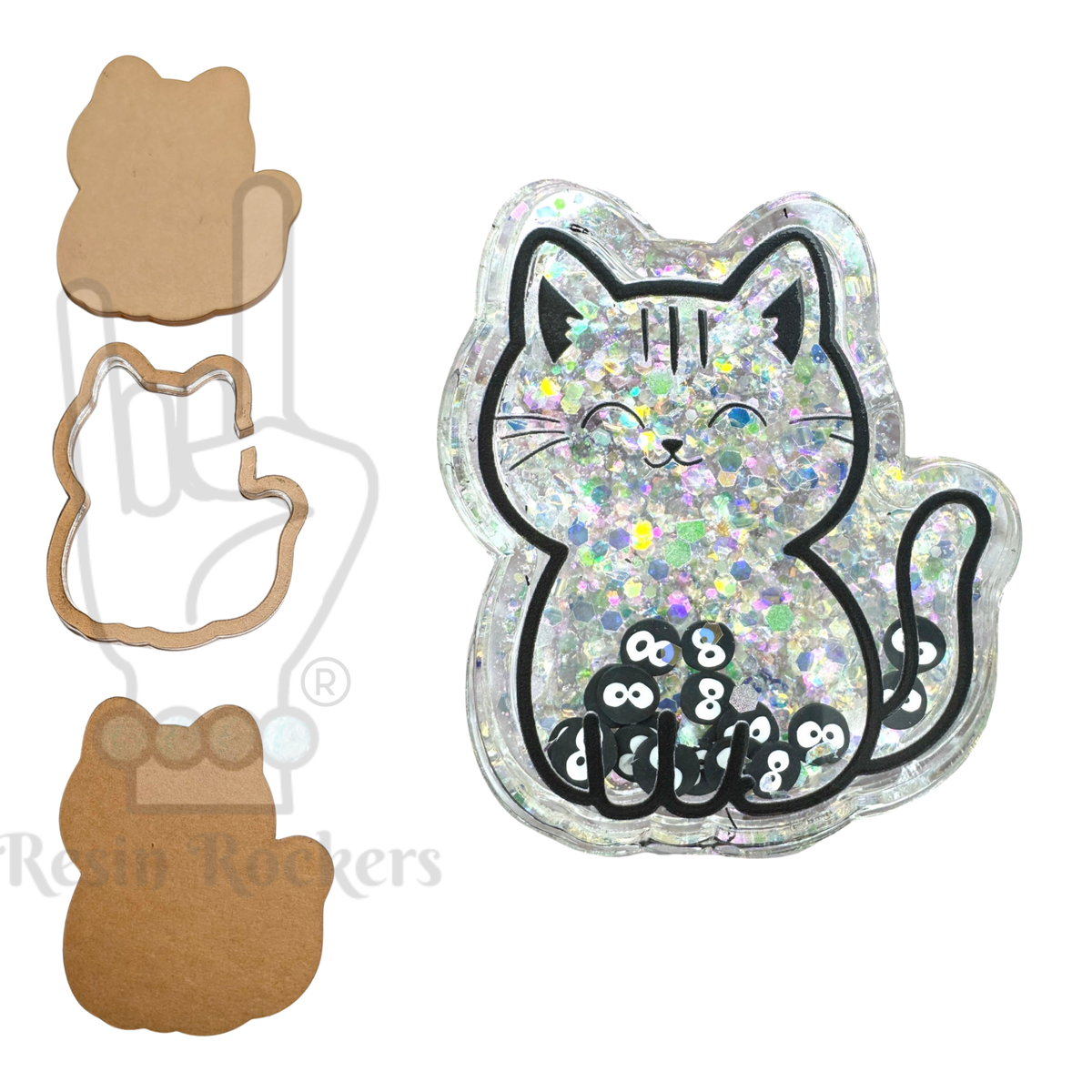 Cat Snow Globe Shaker Blank Kit