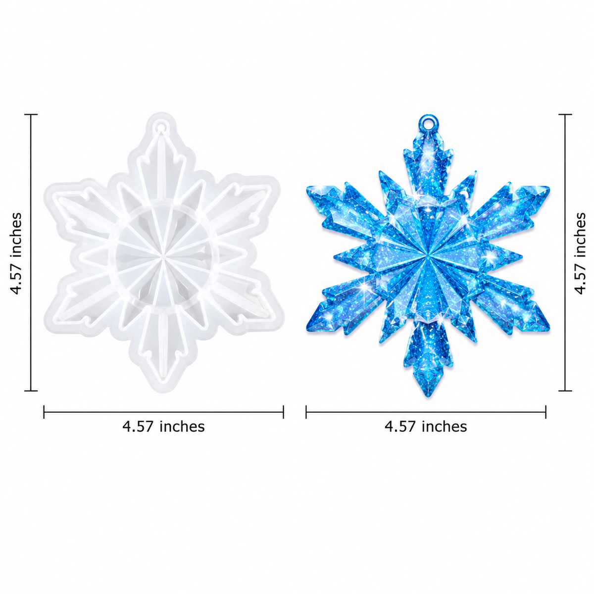 Large Faceted Snowflake Ornament Mold