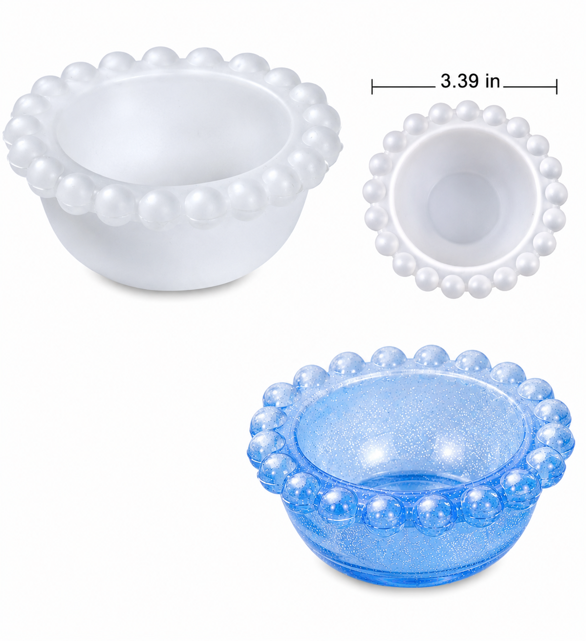 Trinket Dish Bowl with Beaded Rim Mold