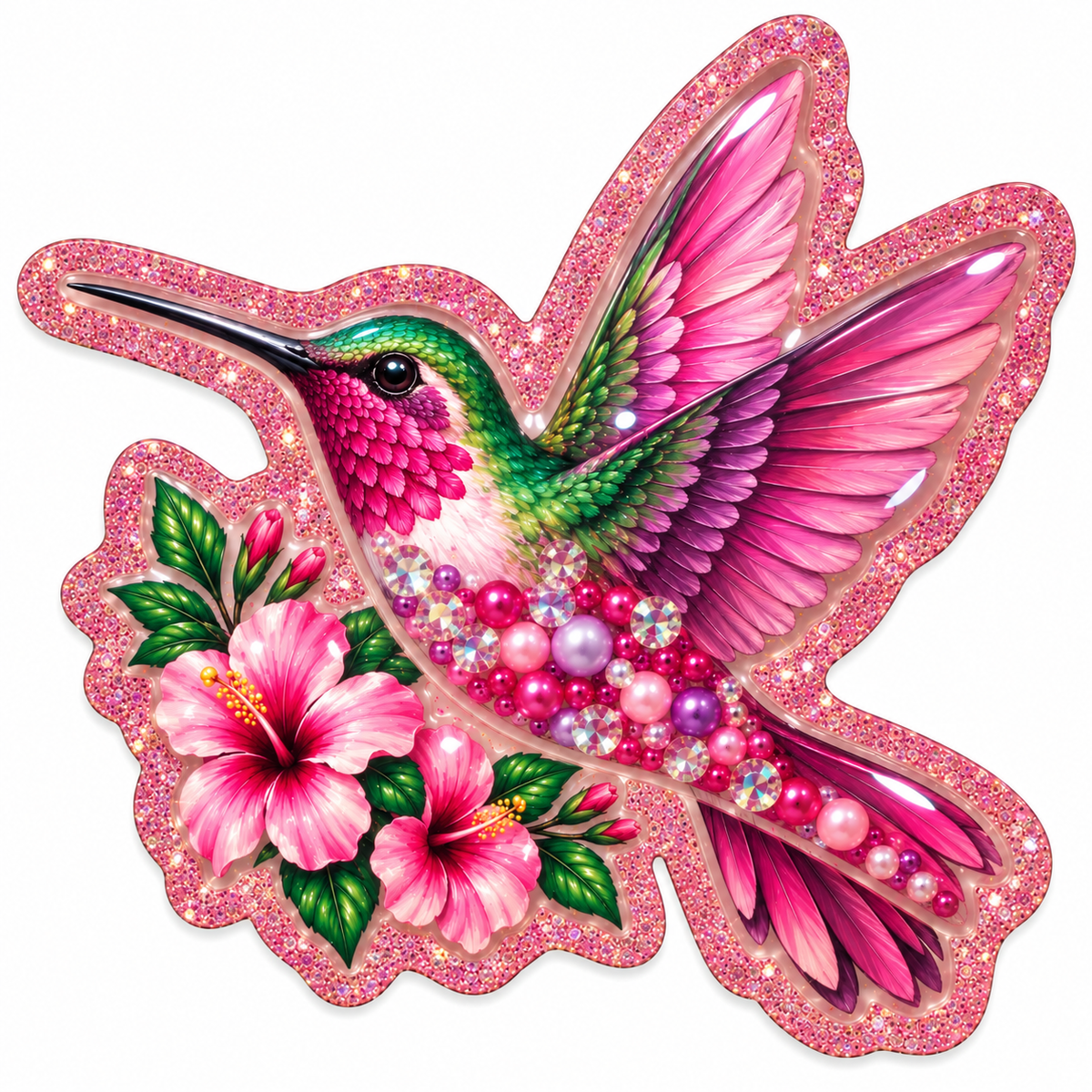 Hummingbird Snow Globe Shaker Blank Kit with UV DTF Decal