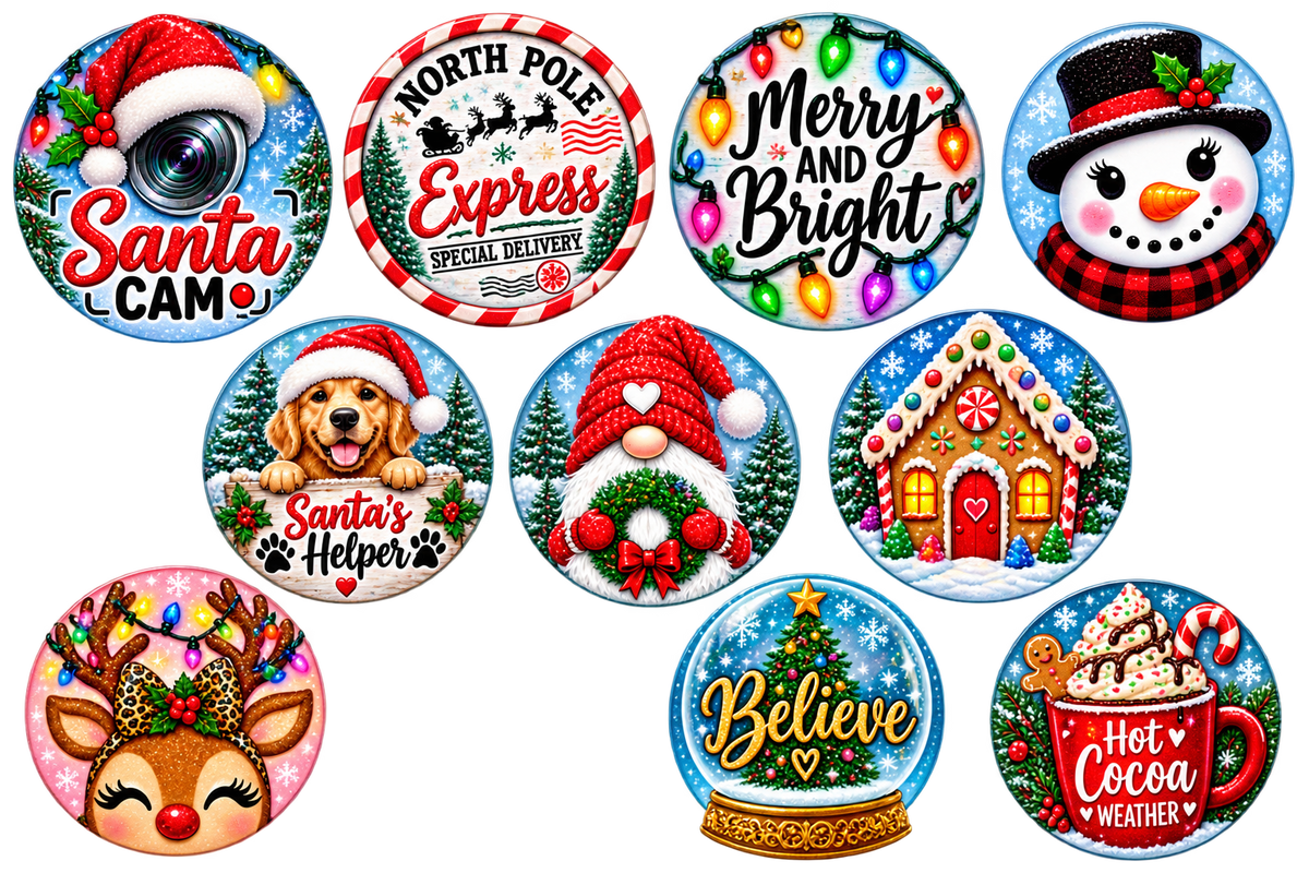 DIY LED Light-Up Holiday Ornament Mini Kit with Epoxy and Decals (Pack of 10 Ornaments)