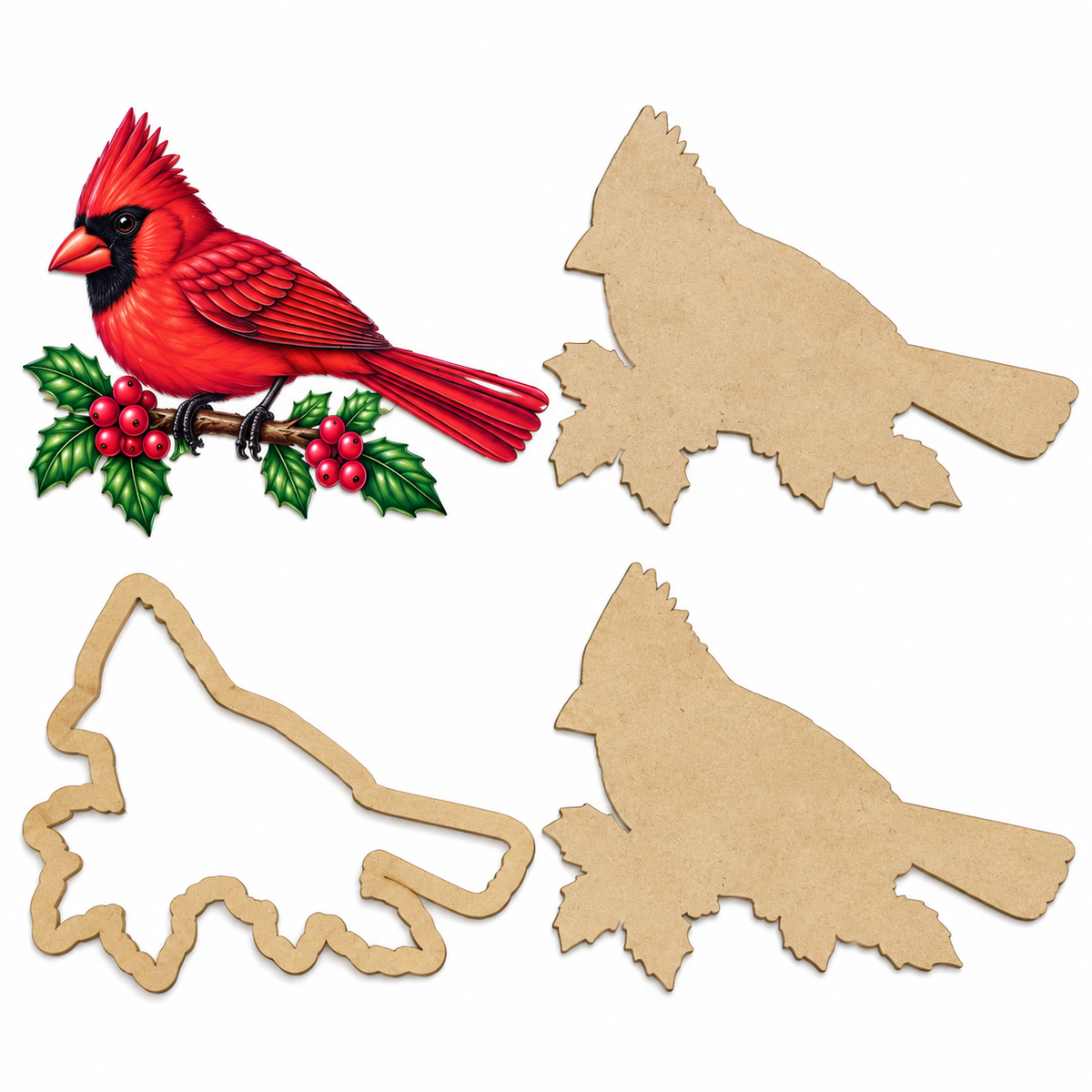 Cardinal Bird Snow Globe Shaker Blank Kit with UV DTF Decal
