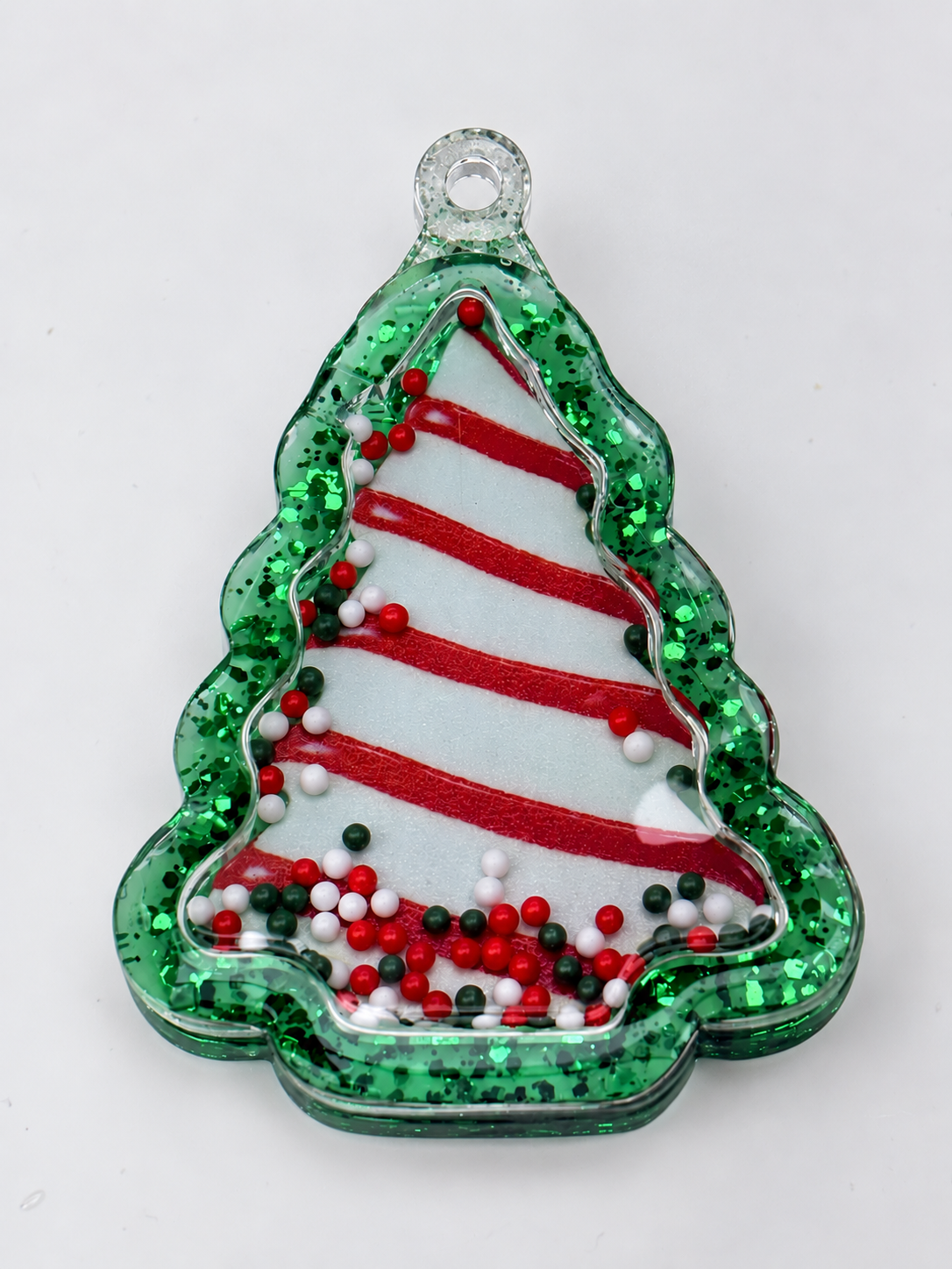 Christmas Cakes Snow Globe Shaker Keychain Blank with Inclusions Kit