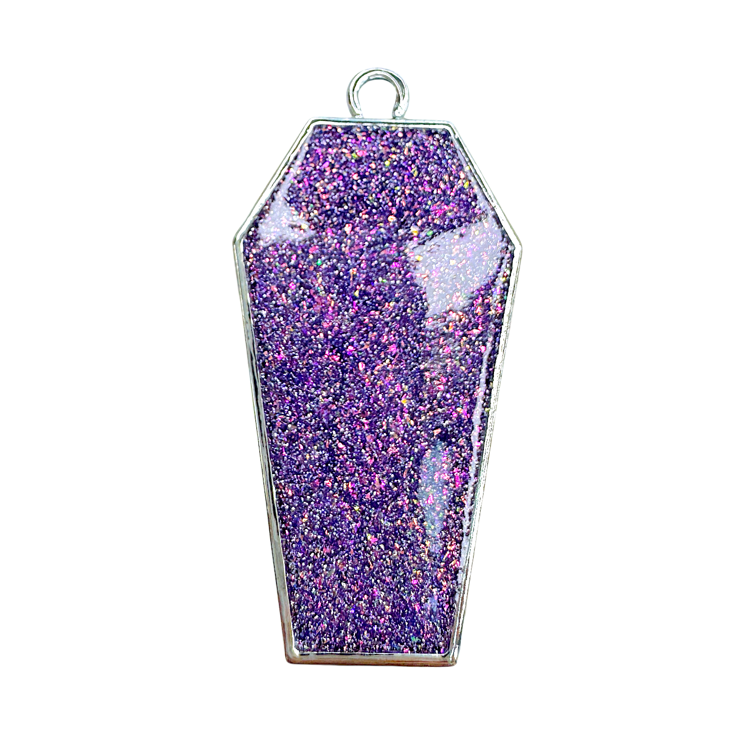 10 Pack of Coffin Shaped Open Back Pendant or Earring Bezel Blank with Pinch Clip