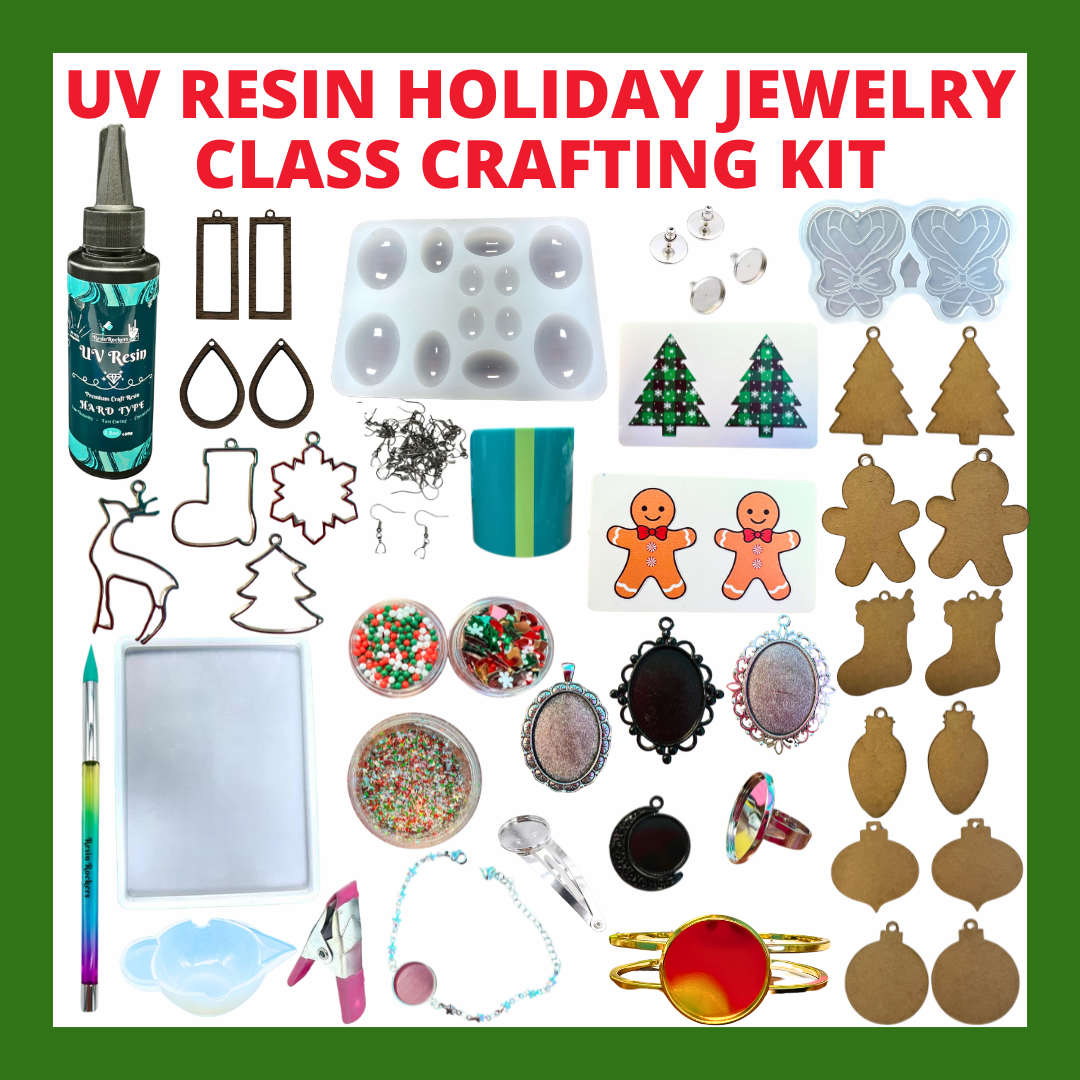 UV Resin Holiday Jewelry Class Kit - CLASS KIT FOR 9/19/24