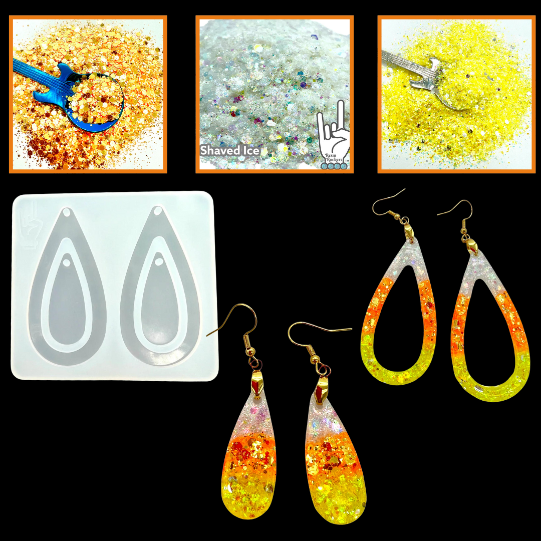 Candy Corn Ombre Dangle Earrings UV Resin Crafting Kit