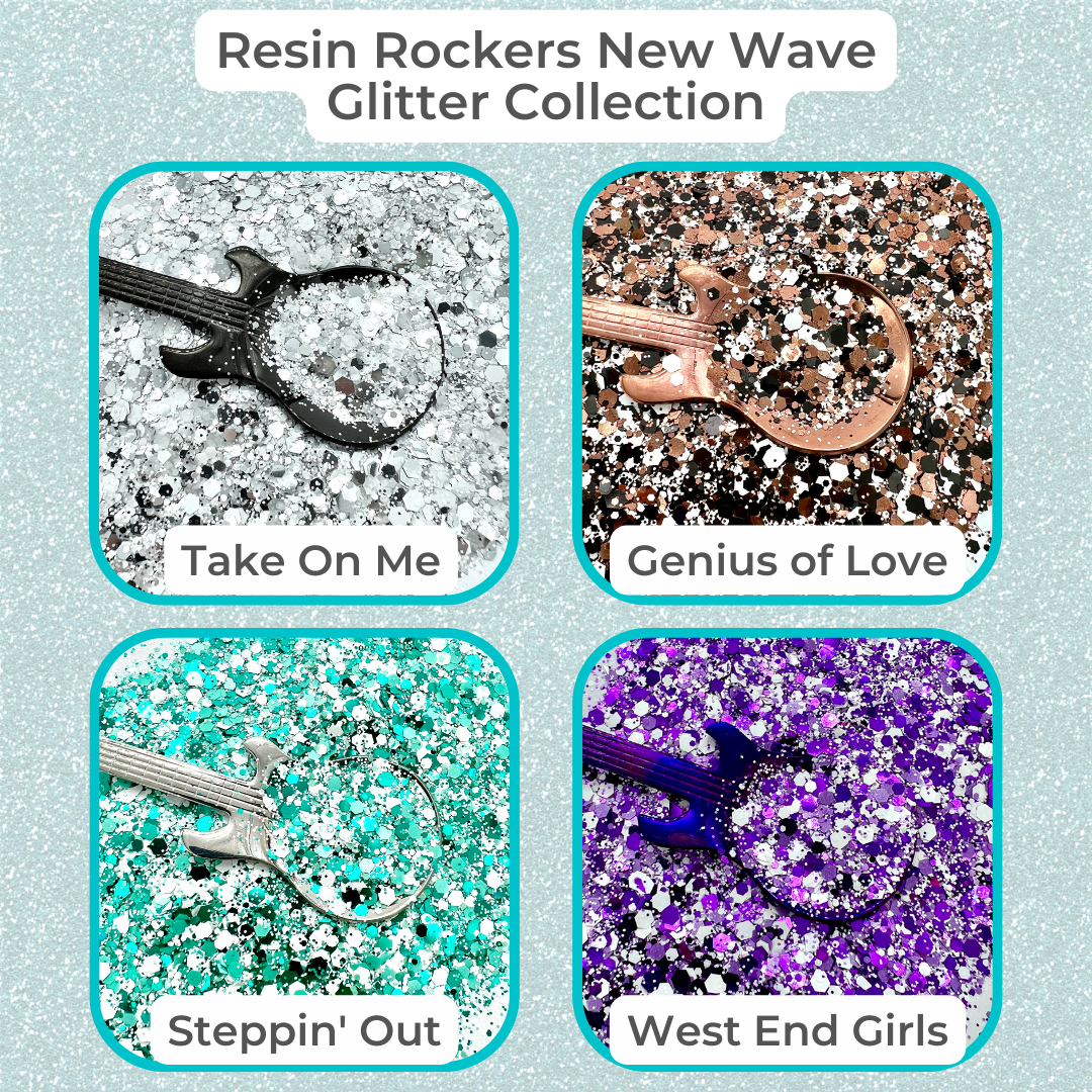 New Wave Collection Premium Pixie for Poxy Metallic Chunky Glitter Mix Bundle