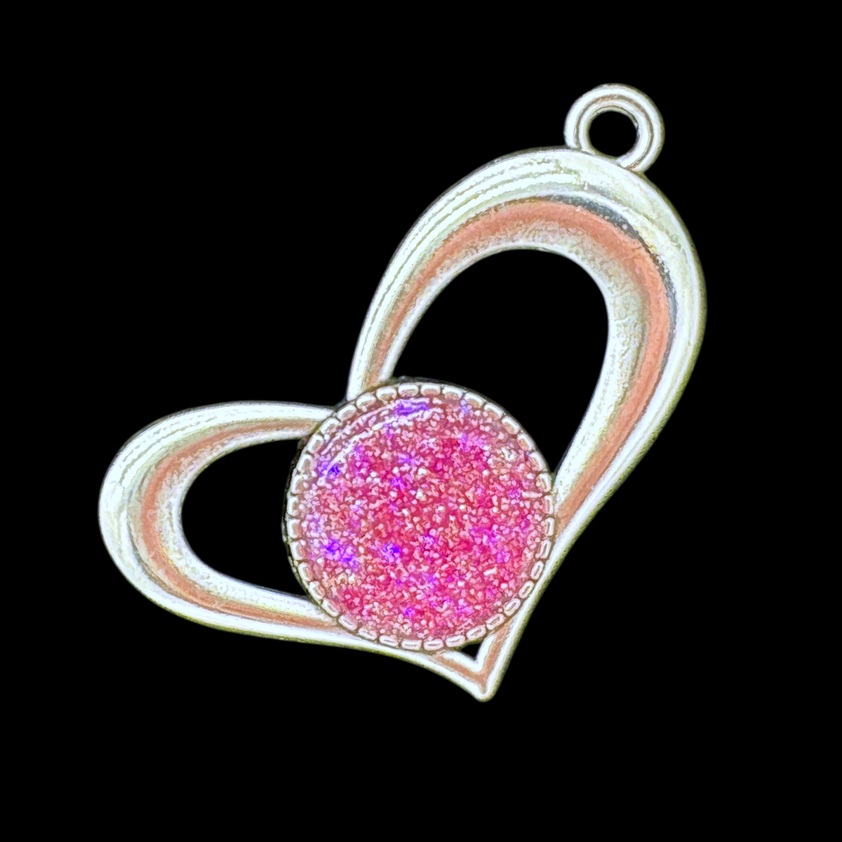 10-Pack of Whimsical Solid Heart Pendant Bezel Blanks