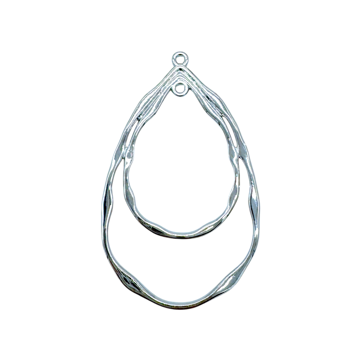 10-Pack of Dual Teardrop Open Back Pendant or Earring Bezel Blanks