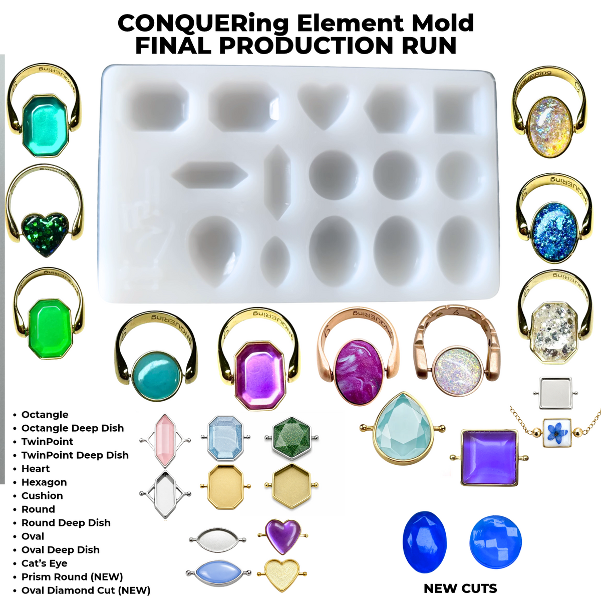 DIY CONQUERing Jewelry Gemstone Element Mold Final Production Run