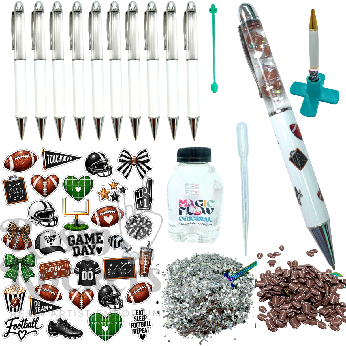Football Game Day Snow Globe Chunky Ballpoint Pen Crafting Kit