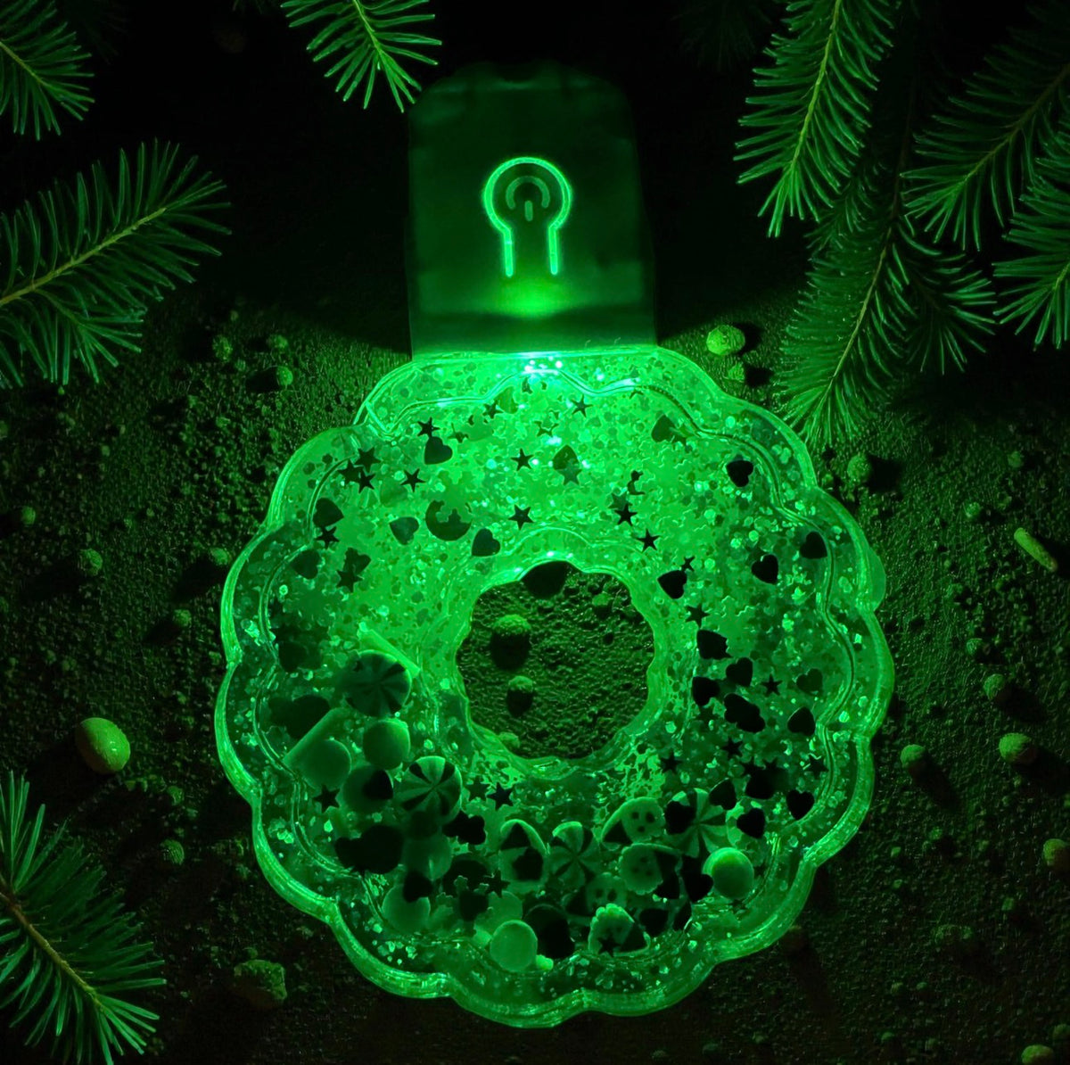 Wreath LED Snow Globe Shaker Ornament Blank Kit