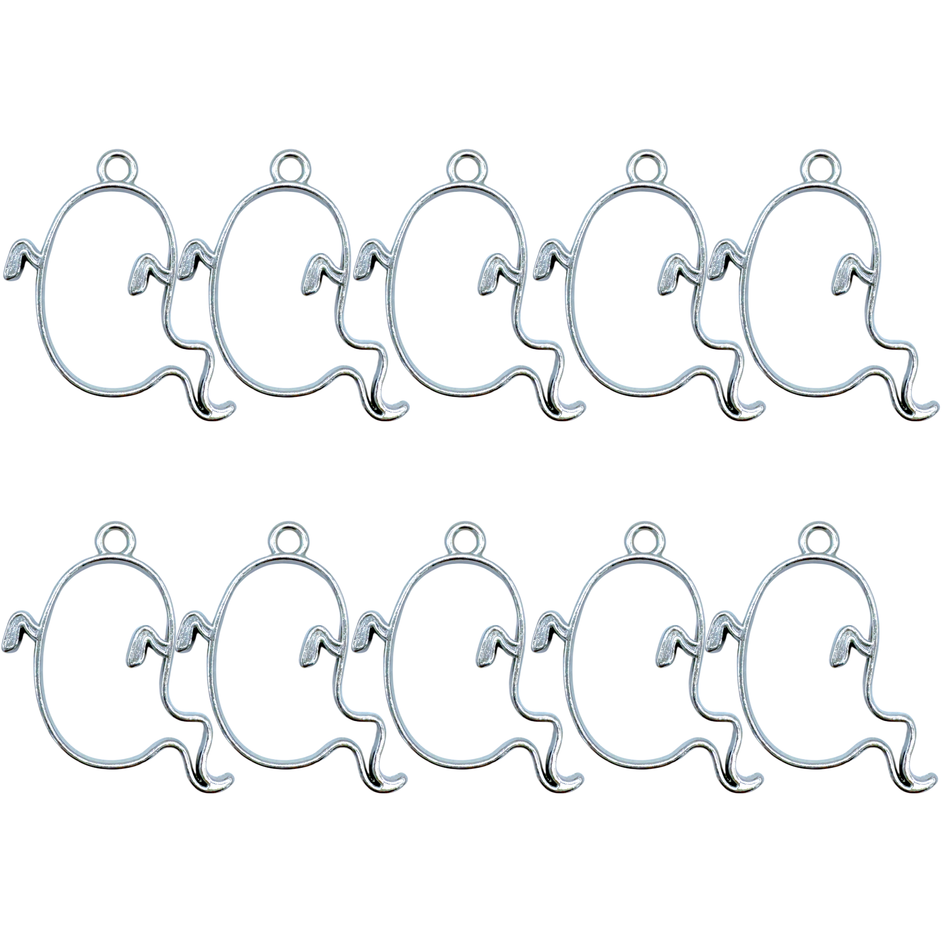 10-Pack of Ghost Open Back Pendant or Earring Bezel Blanks