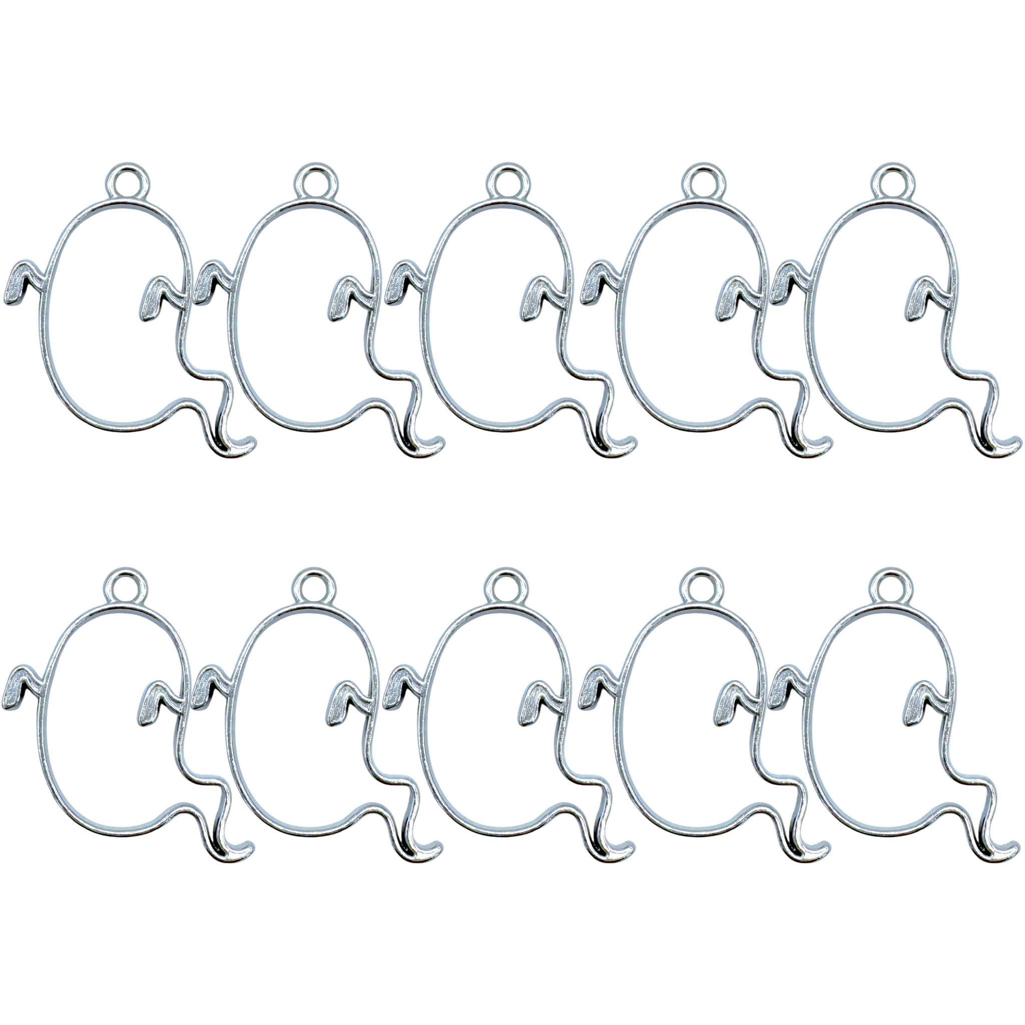 10-Pack of Ghost Open Back Pendant or Earring Bezel Blanks