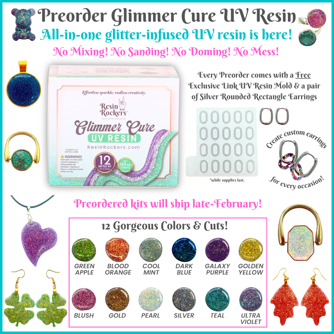 PREORDER Glimmer Cure Glitter UV Resin Hard Type Kit 12 Colors!