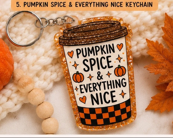 Pumpkin Spice Coffee Cup Fall Keychain Project Pack