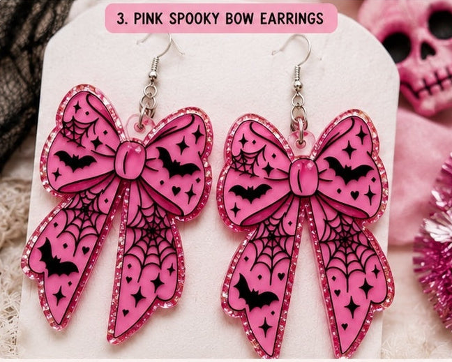Spooky Halloween Bows Dangle Earring Project Pack with Decals and Hardware