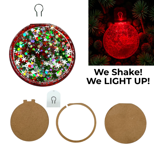 LED Snow Globe Shaker Ornament Blanks Globe Kit