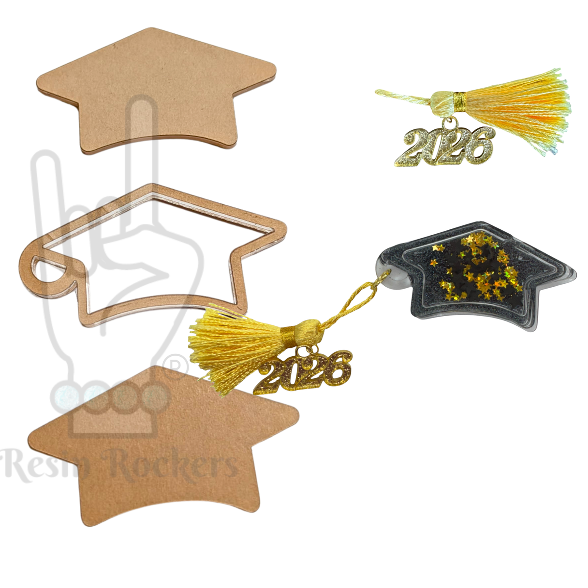 Graduation Cap Snow Globe Shaker Blank Kit Project Pack