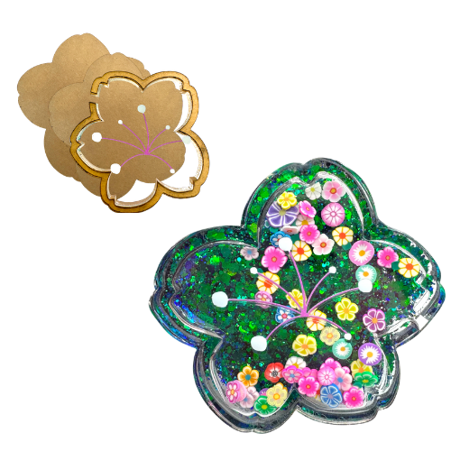 Hibiscus Flower Snow Globe Shaker Blank Kit with UV DTF Decal