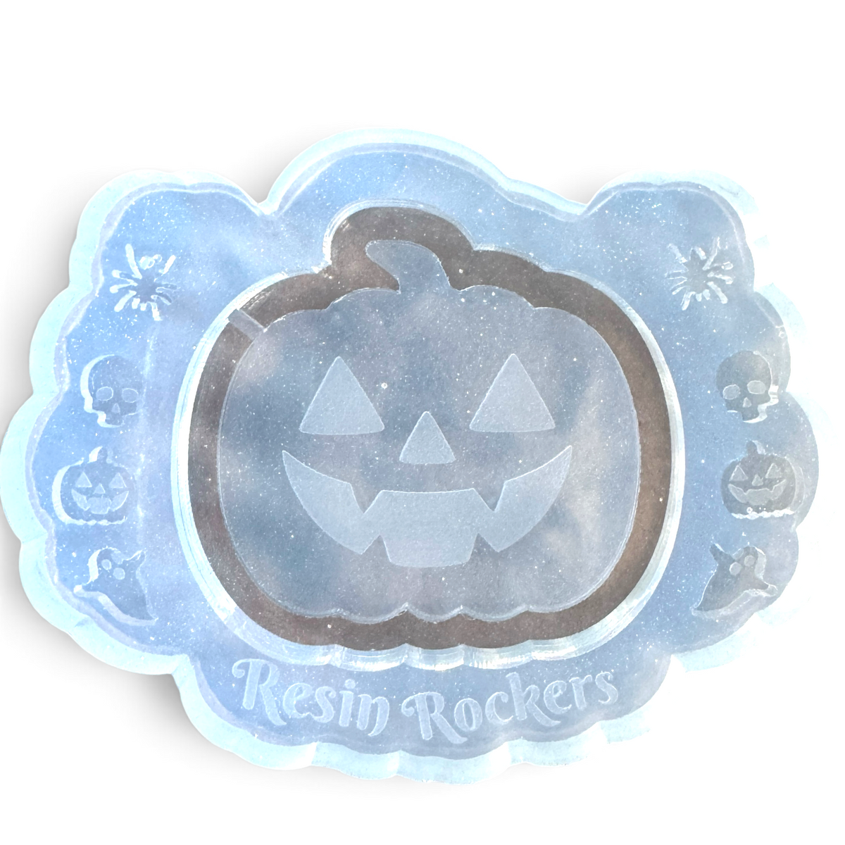 Jack-o-lantern Pumpkin Shaker Badge Reel or Phone Grip Mold