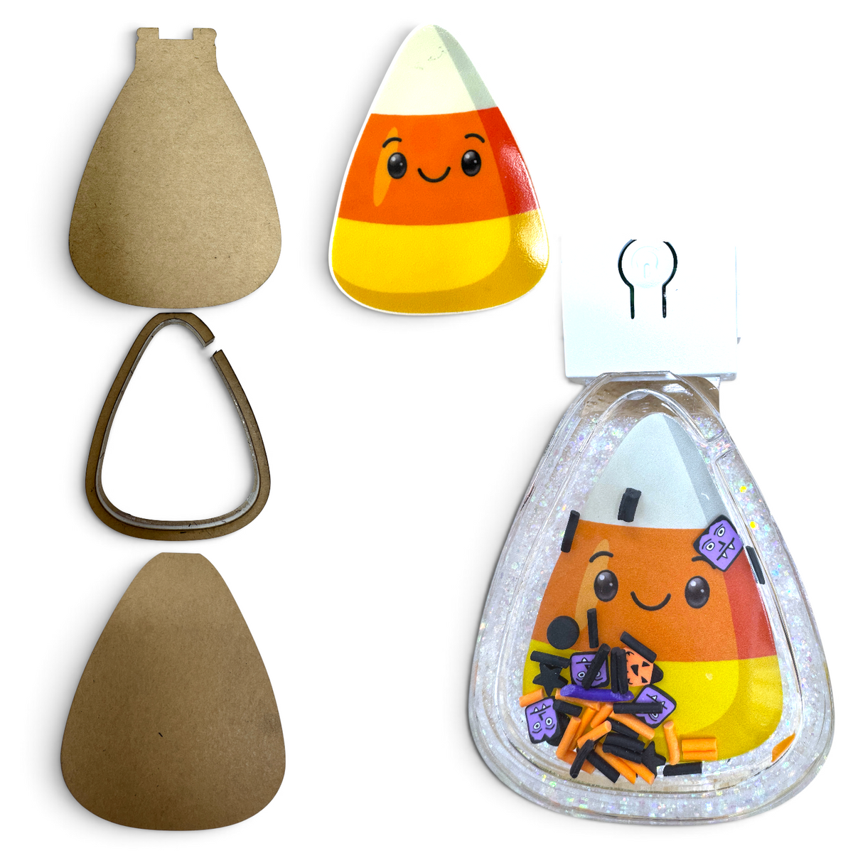 Candy Corn LED Light Up Snow Globe Shaker Kit