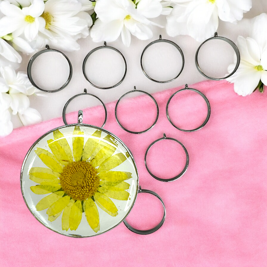 10 Pack of Deep Dish Round Circle Shaped Open Back Pendant Bezel Blanks