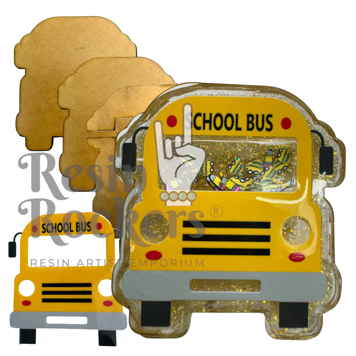 School Bus Shaker Snow Globe Shaker Blank Kit