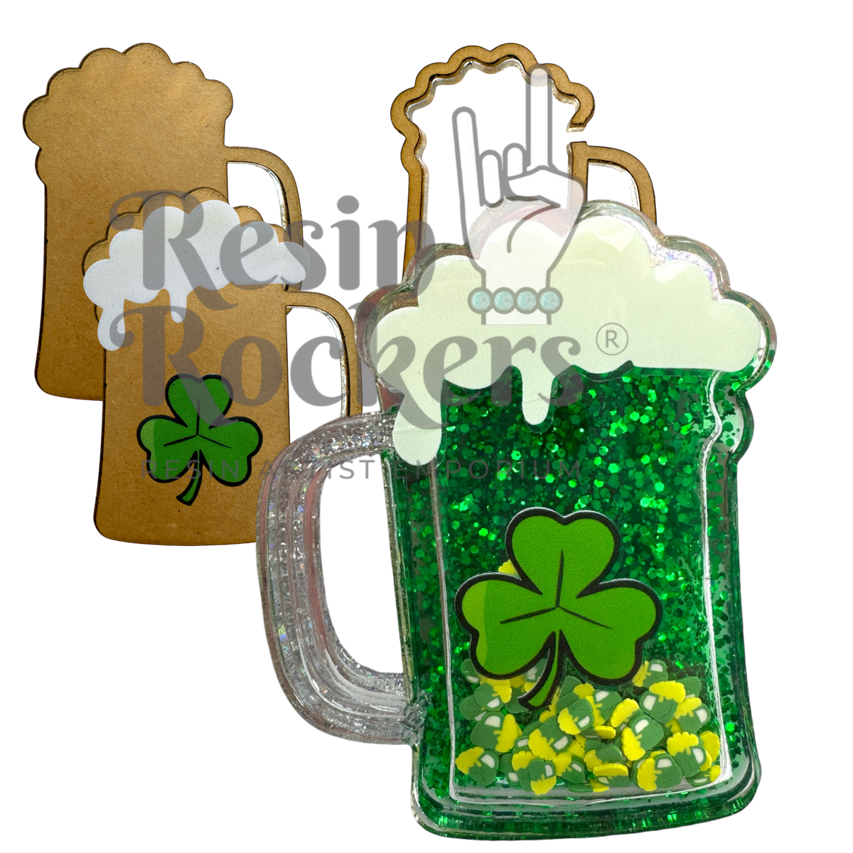 St. Patrick's Day Green Beer Snow Globe Shaker Blank Kit