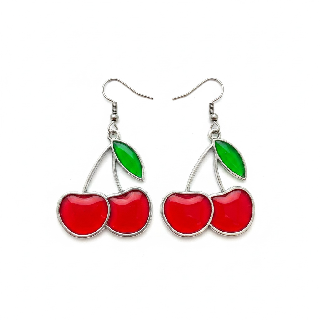 Cherry Cherries Open Back Bezel Blank - 10 Pc