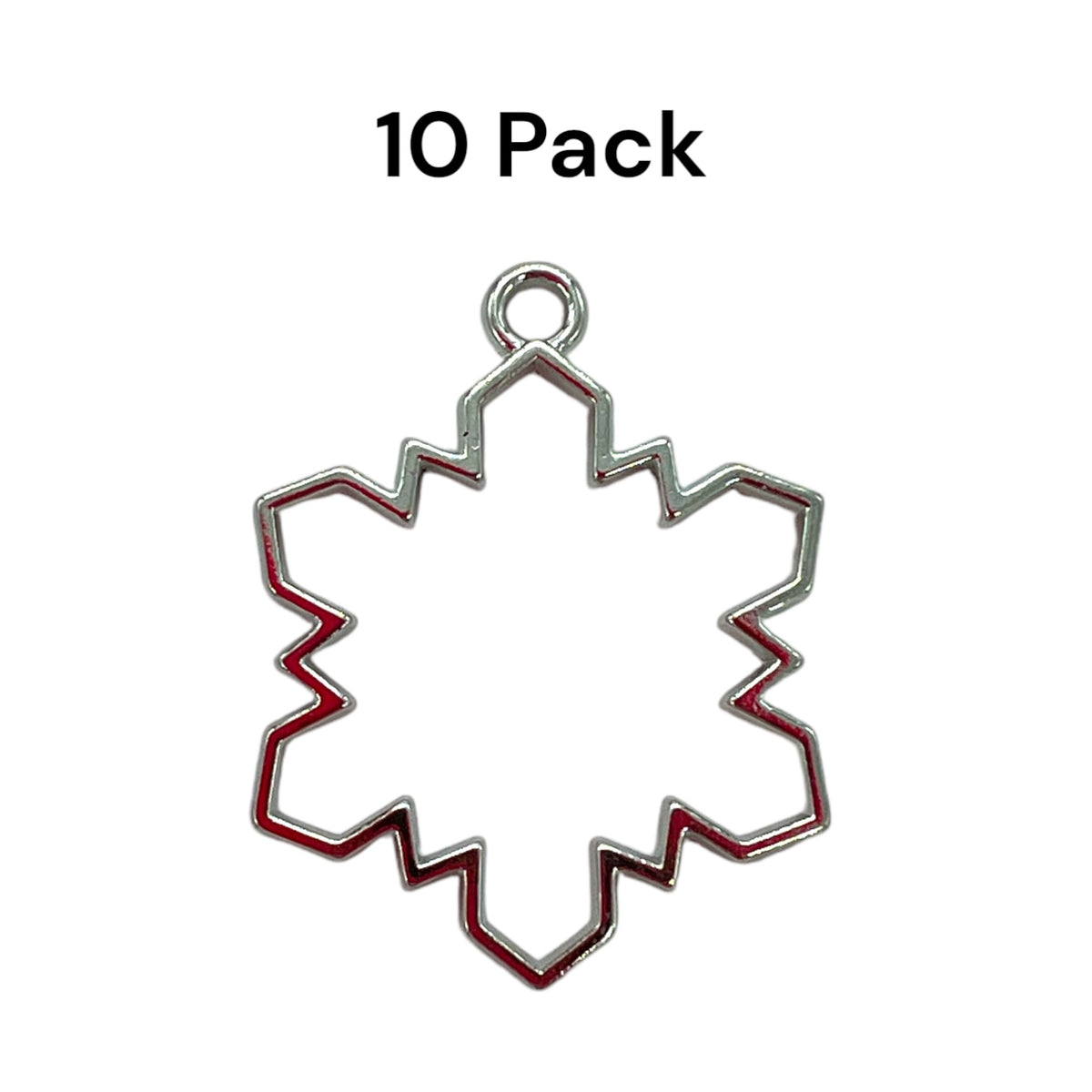 10 Pack of Geometric Snowflake Shaped Open Back Pendant or Earring Bezel Blank for UV or Epoxy Resin