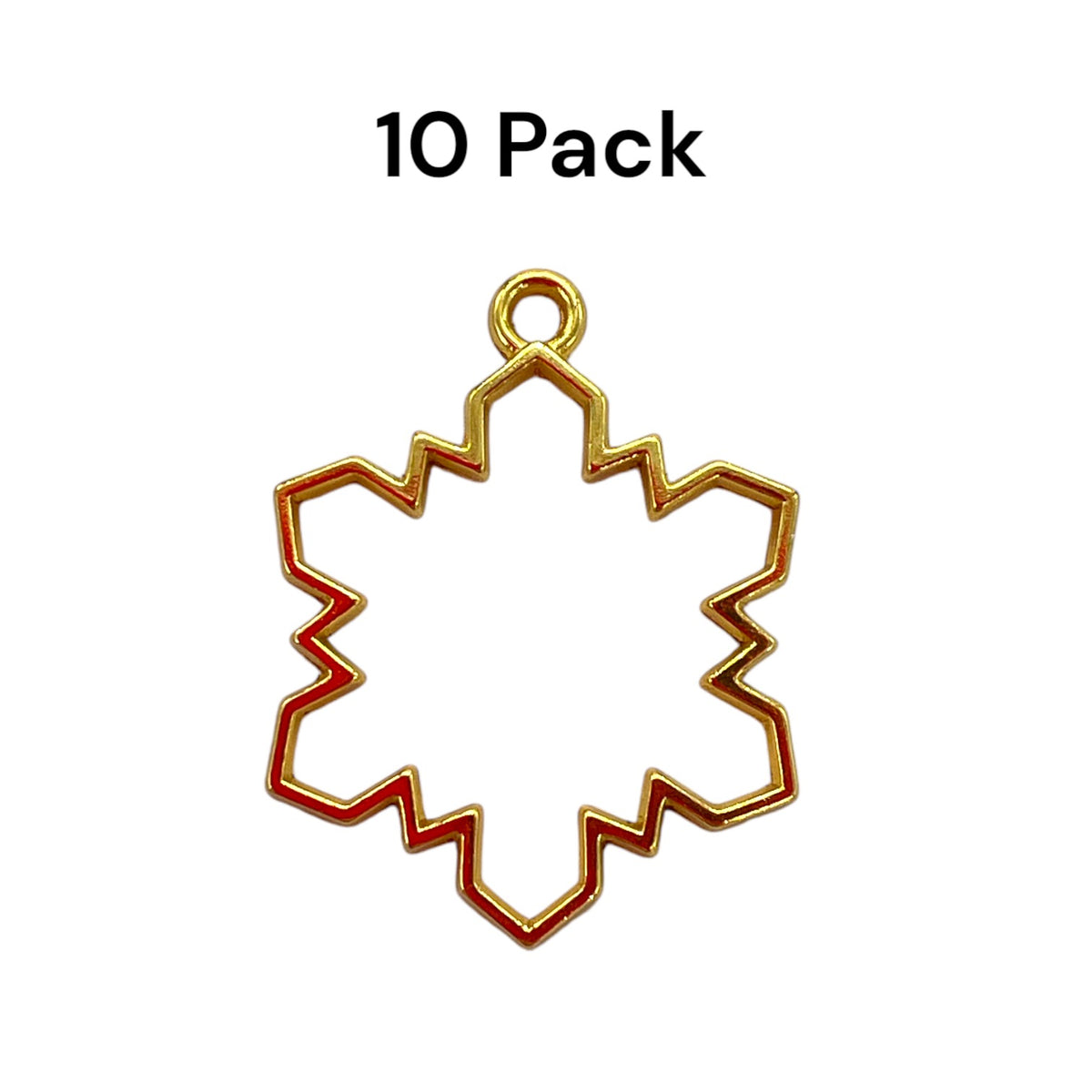 10 Pack of Geometric Snowflake Shaped Open Back Pendant or Earring Bezel Blank for UV or Epoxy Resin