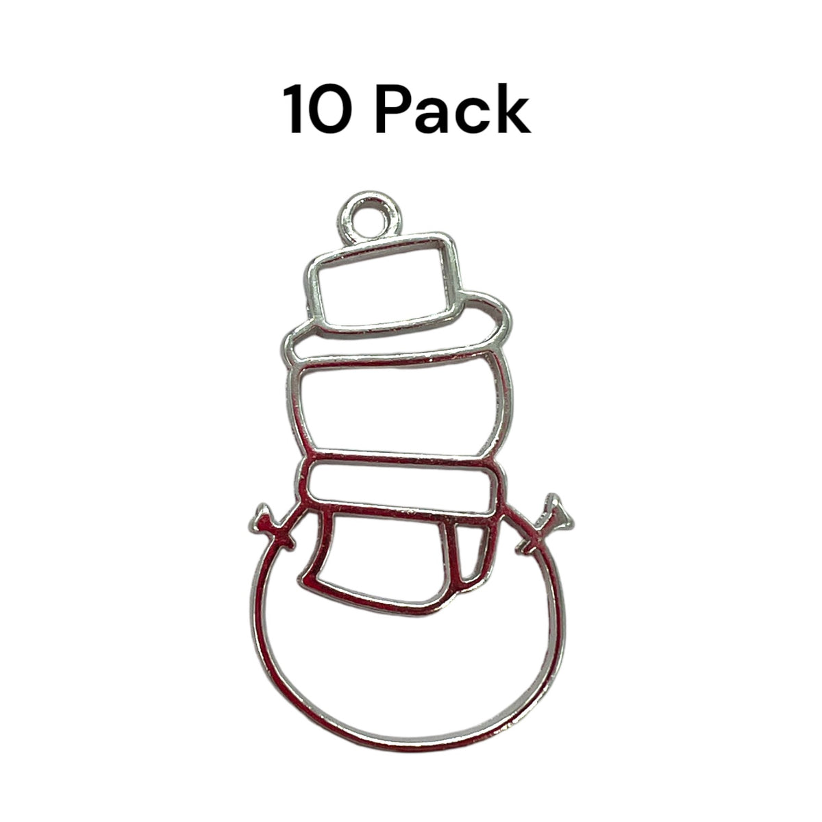 10 Pack of Snowman Open Back Pendant or Earring Bezel Blank for UV or Epoxy Resin