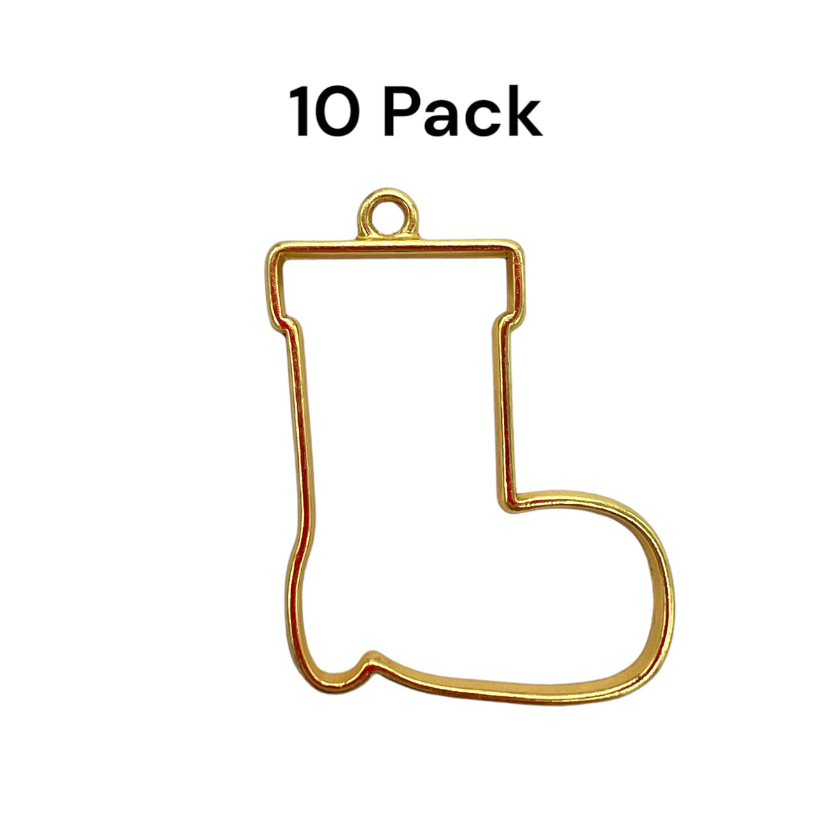 10 Pack of Stocking or Boot Shaped Open Back Pendant or Earring Bezel Blank for UV or Epoxy Resin