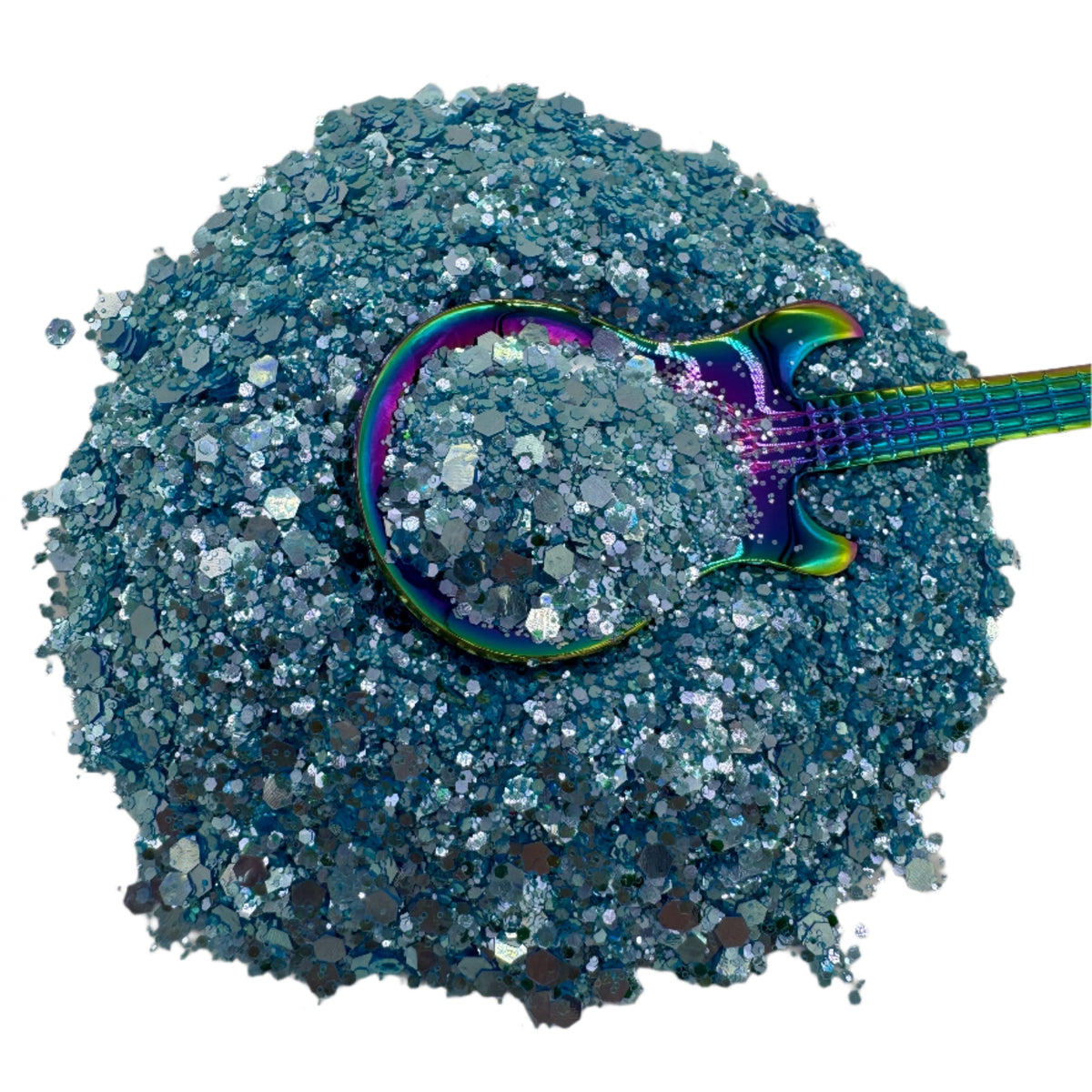 Blue Ain&#39;t Your Color Fluorescent Mirror Flash Premium Pixie for Poxy Chunky Glitter Mix
