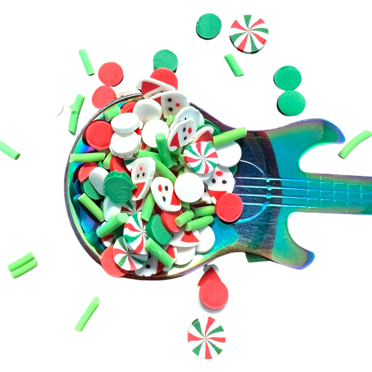 Santa Peppermint Sprinkle Mix Polymer Clay Pieces for Epoxy and UV Resin Art