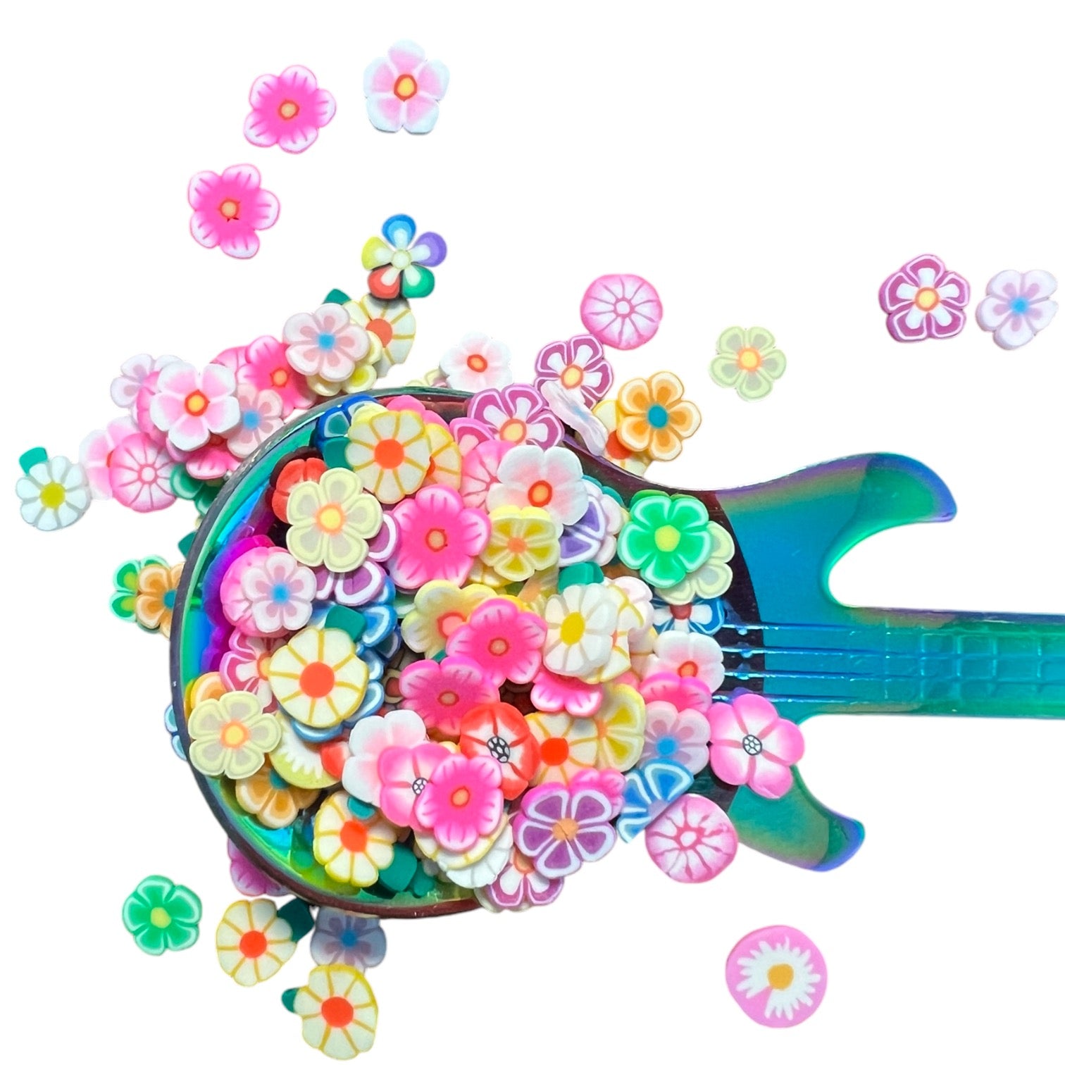 Tropical Flower Multi-colored Mix of Polymer Clay Pieces