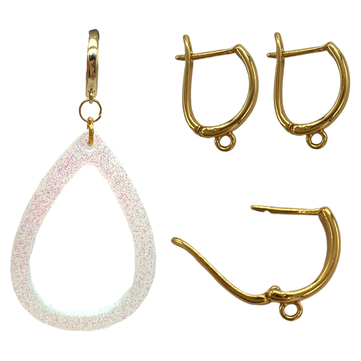 Rounded U Shape Latchback Dangle Earring Findings Resin Rockers