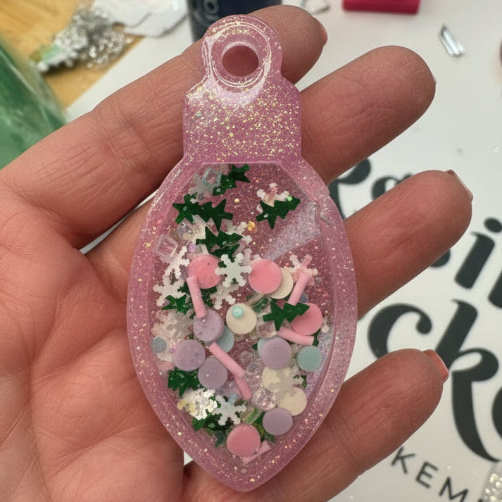 Christmas Light Bulb Shaker Mold with Holiday Clay