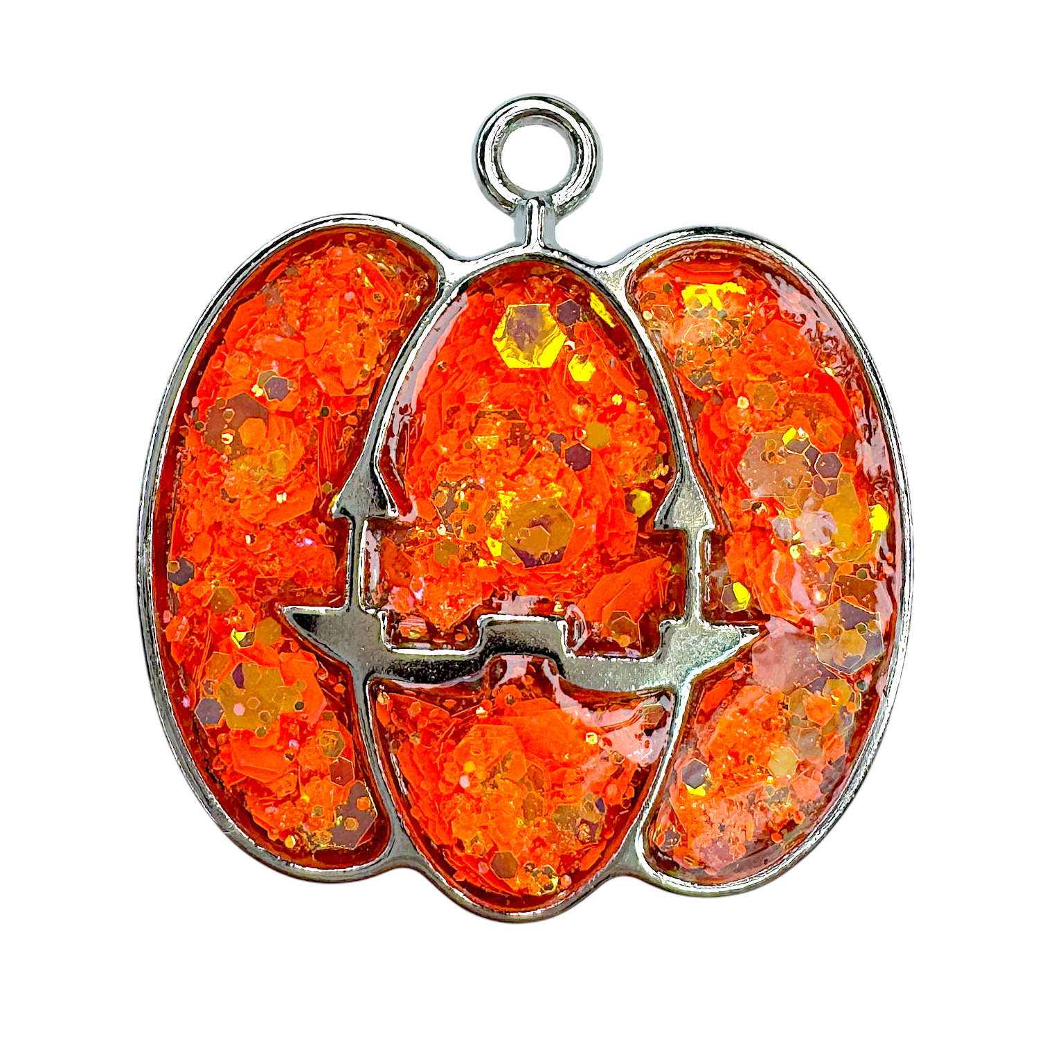 10-Pack of Pumpkin Jack-o-Lantern Open Back Pendant or Earring Bezel Blanks