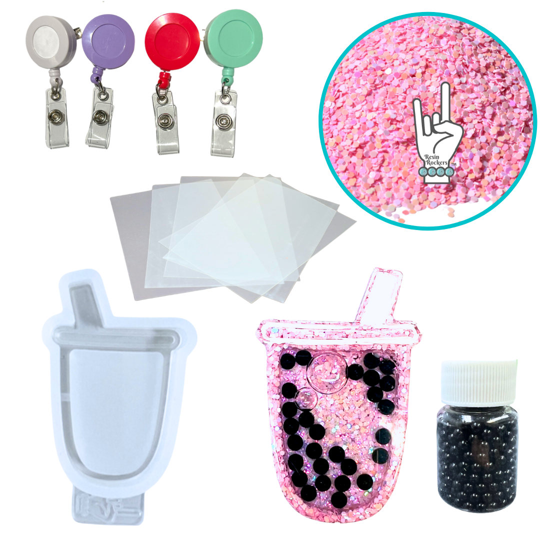 UV Safe Boba Tea Shaker Badge Reel or Phone Grip Shaker Silicone Mold for  Epoxy and UV Resin Art