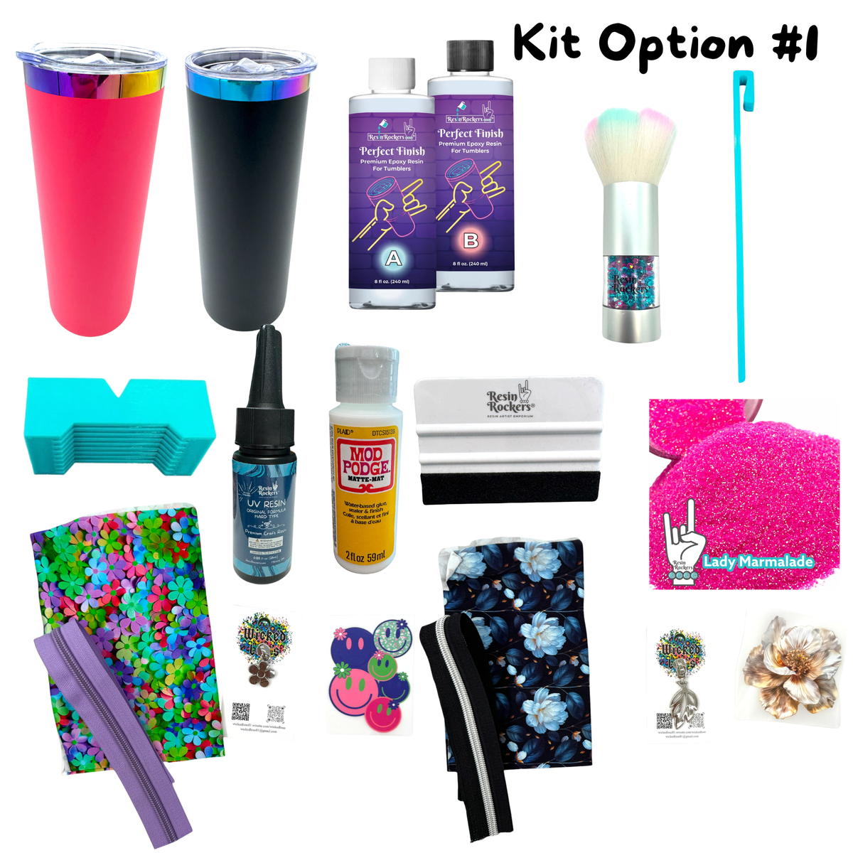 Zipper Tumbler with Epoxy and Fabric Class Kit with Pre-recorded Tutorial