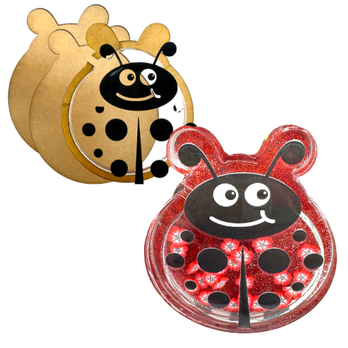 Ladybug Snow Globe Shaker Blank Kit with UV DTF Decal