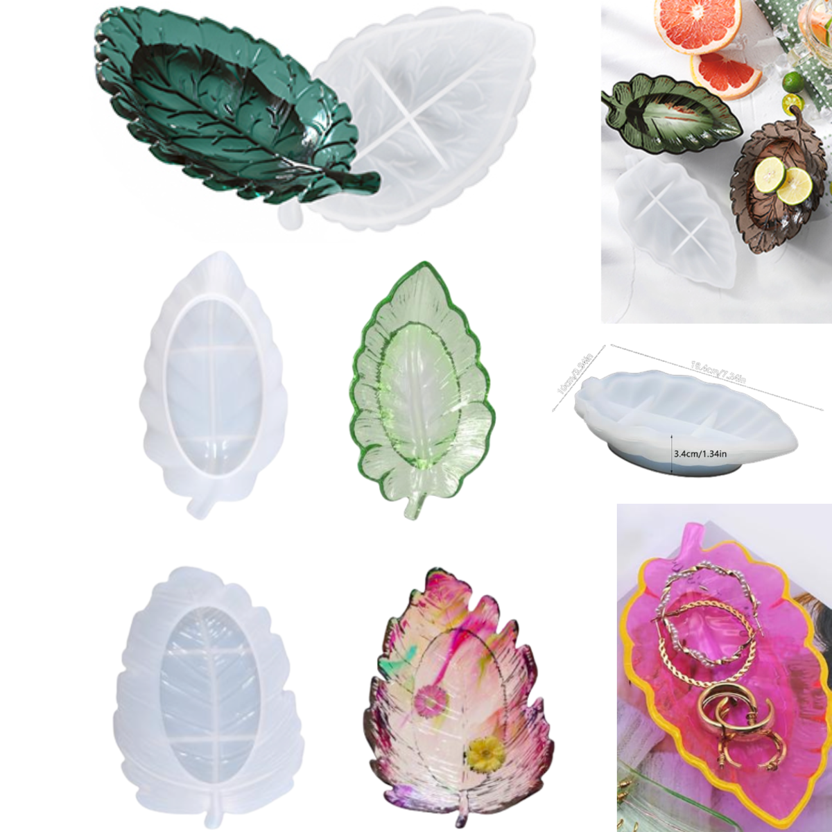 Leaf Tray Trinket Plate or Soap Dish Molds - Choose from 3 Types