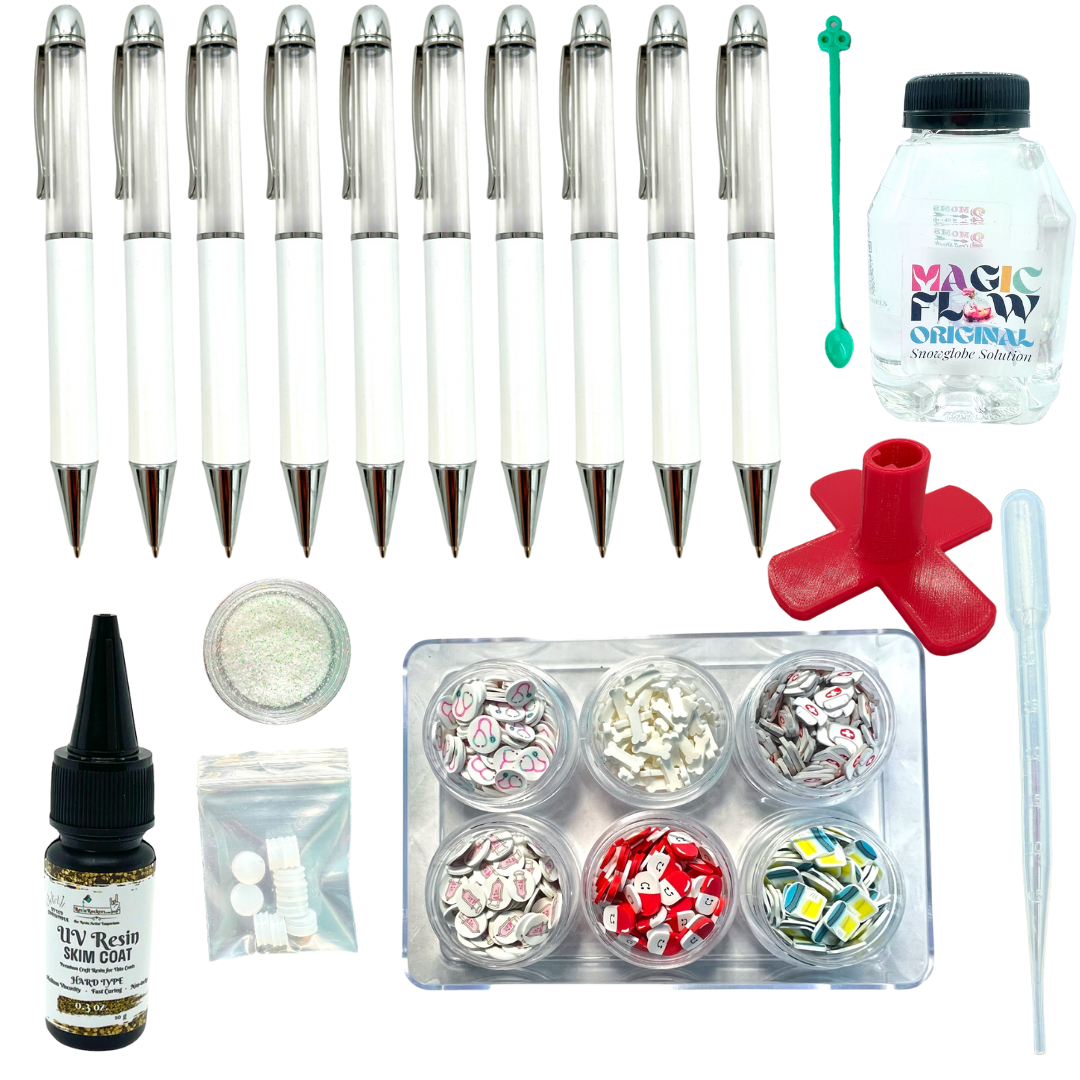 Medical Snow Globe Chunky Ballpoint Sublimation Pen Crafting Kit