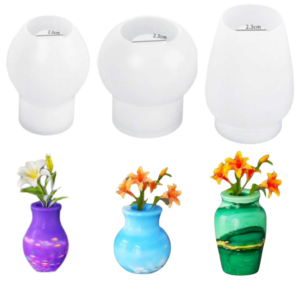 Set of 3 Mini Vase Molds