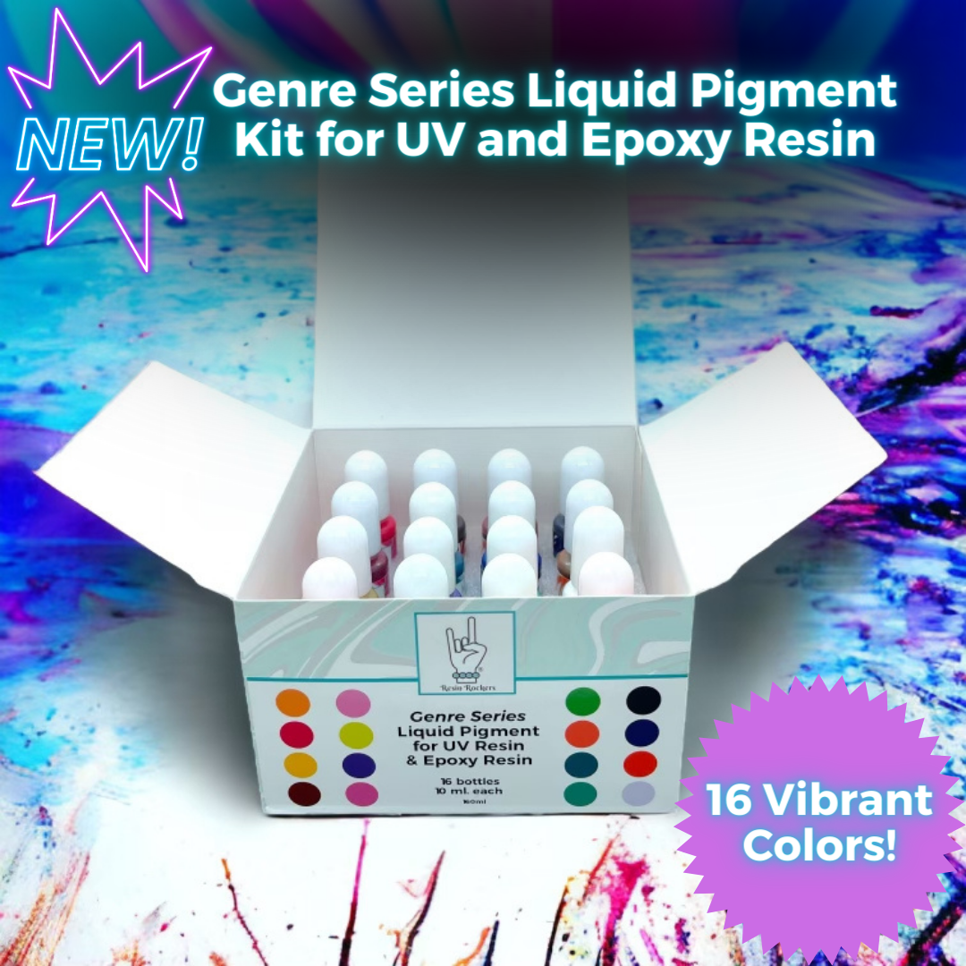 Genre Liquid Pigment Kit For UV Resin and Epoxy Resin 16 Colors 10g Bottles
