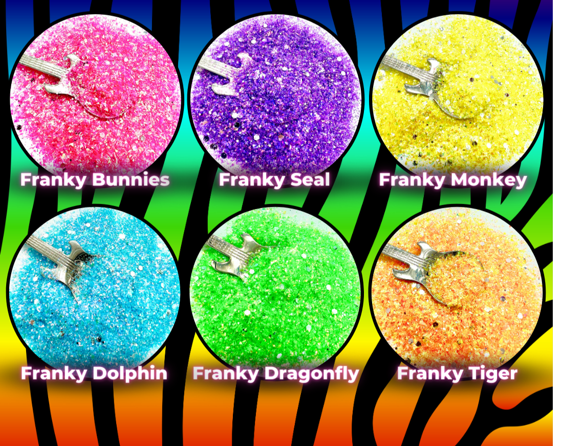 90&#39;s Nostalgia Resin Rockers Exclusive Premium Pixie for Poxy Custom Fluffy Chunky Glitter Mix Bundle